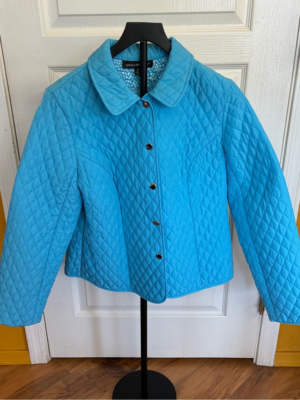 Briggs New York Quilted Sky Blue Snap-Front Jacket - Women's